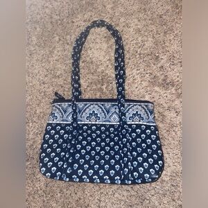 VERA BRADLEY PETITE PADDY HANDBAG SEAPORT NAVY RARE RETIRED 12 x 8.5”